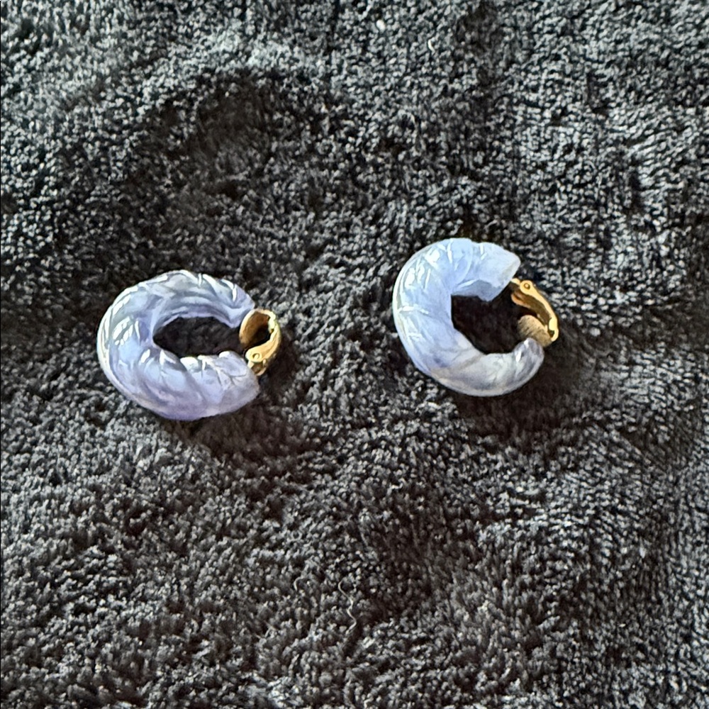 Elegant Gold and Lavender Hoop Earrings